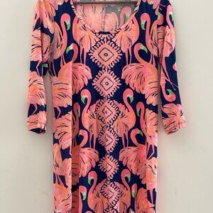 Lilly Pulitzer Pink and Green Flamingo Dress